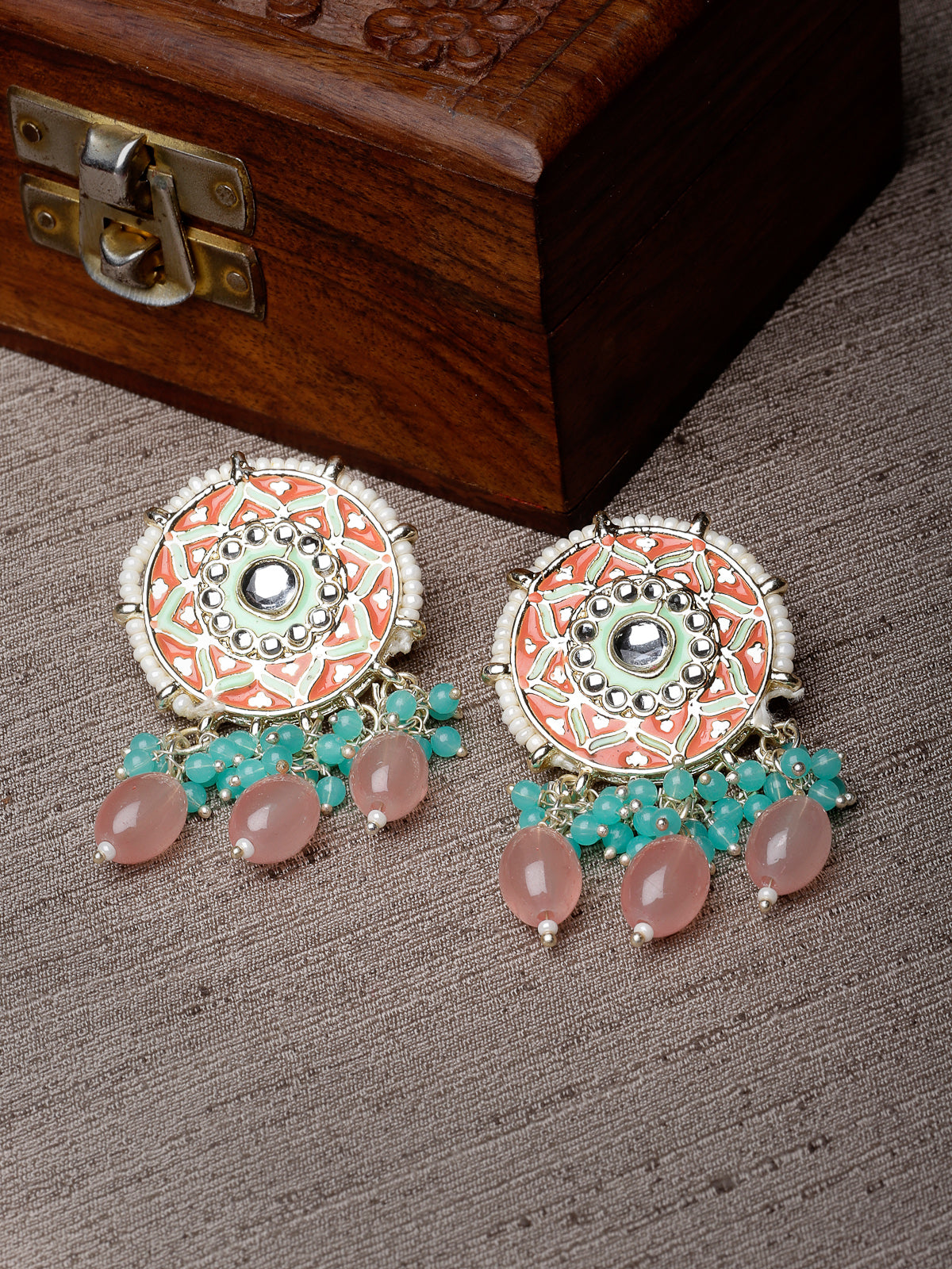 Studio Sukkhi Creative Gold Plated With Meenakari Multicolor Stud Earrings For Women And Girls E105759