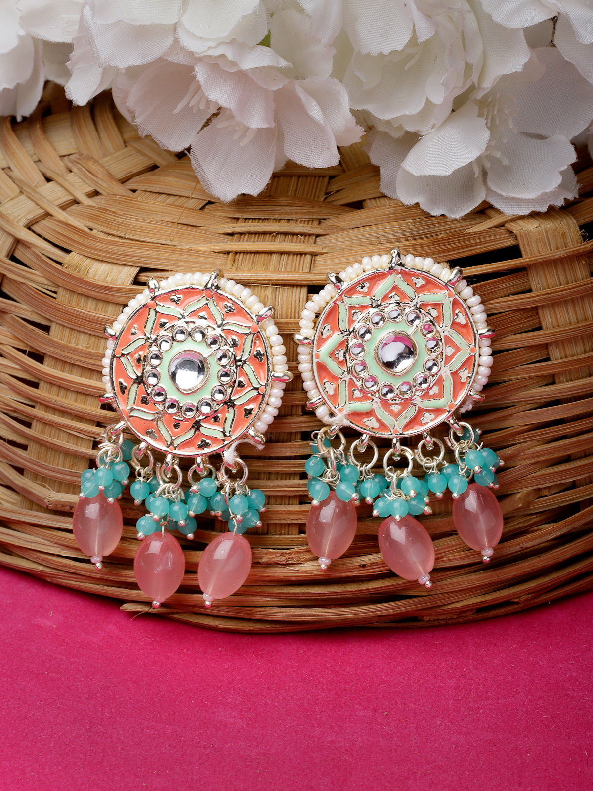 Studio Sukkhi Creative Gold Plated With Meenakari Multicolor Stud Earrings For Women And Girls E105759