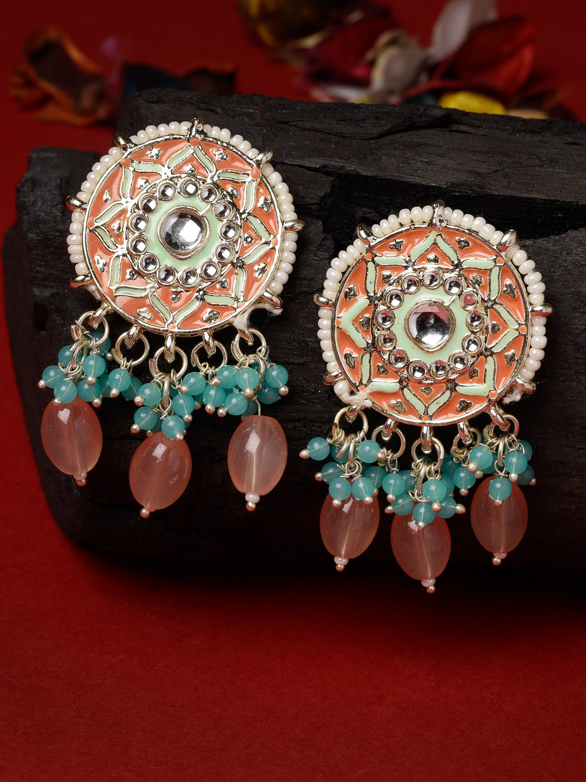 Studio Sukkhi Creative Gold Plated With Meenakari Multicolor Stud Earrings For Women And Girls E105759