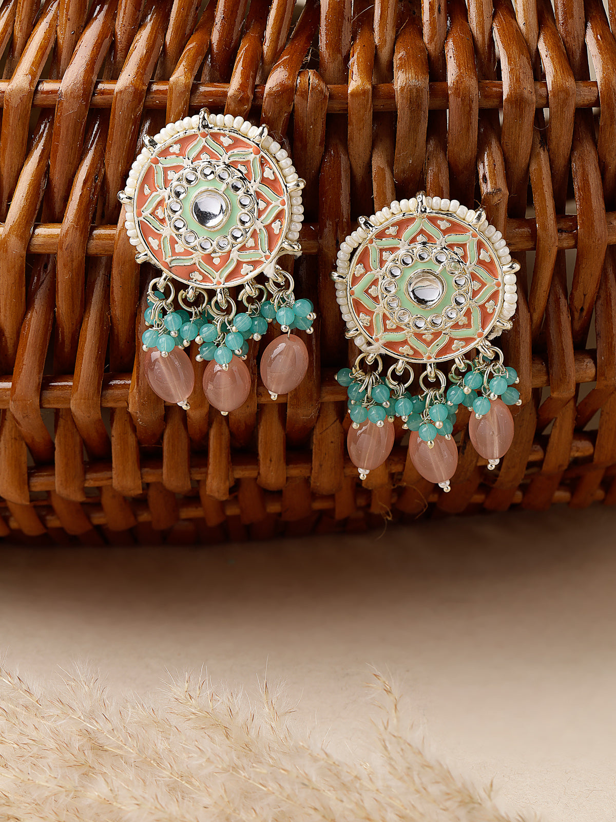Studio Sukkhi Creative Gold Plated With Meenakari Multicolor Stud Earrings For Women And Girls E105759