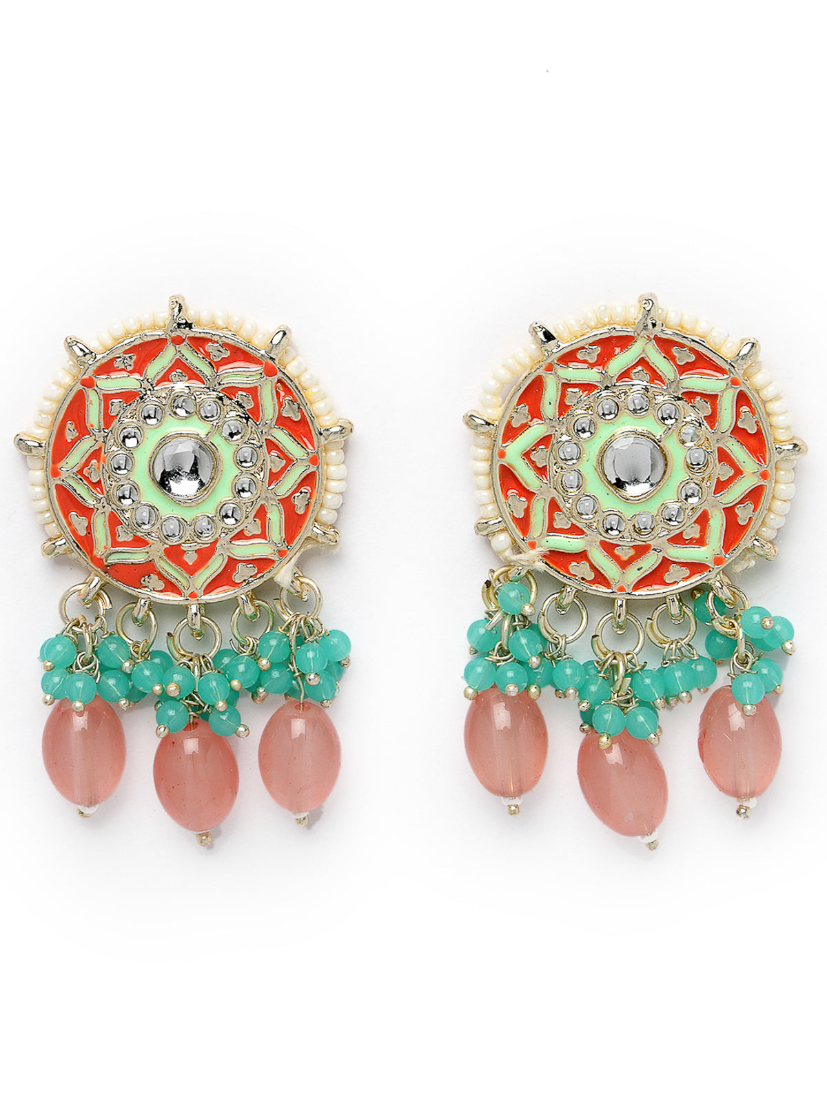 Studio Sukkhi Creative Gold Plated With Meenakari Multicolor Stud Earrings For Women And Girls E105759