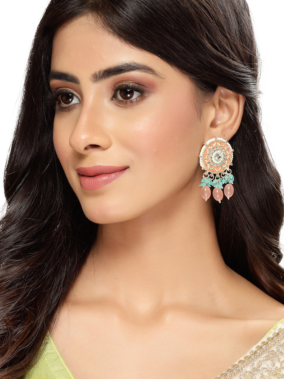Studio Sukkhi Creative Gold Plated With Meenakari Multicolor Stud Earrings For Women And Girls E105759