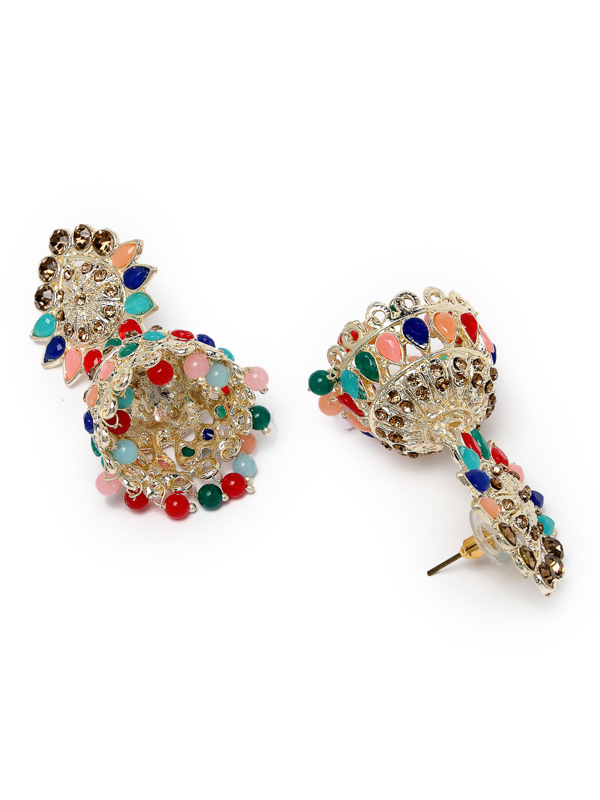 Studio Sukkhi Latest Bollywood Inspired Traditional Multicolor AD Stones Studded Jhumka/Jhumki Earrings For Women And Girls E105770