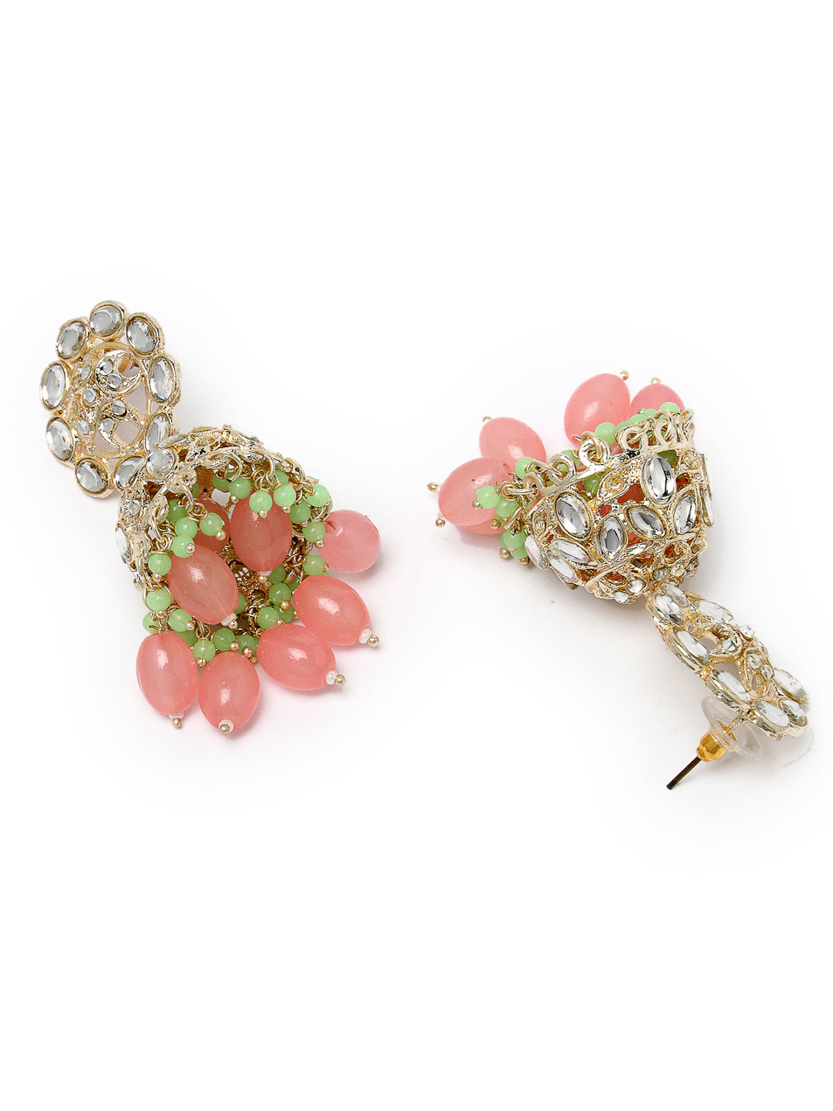 Studio Sukkhi Elegant Gold Plated With Kundan Studded Pink Jhumka/Jhumki Earrings For Women And Girls E105771