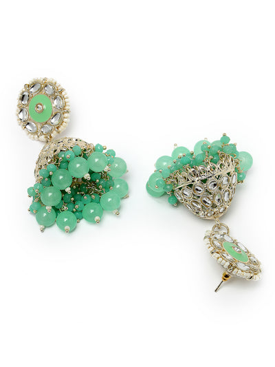 Studio Sukkhi Indian Traditional Gold Plated Kundan With Green Meenakari Jhumka/Jhumki Earrings For Women And Girls E105775