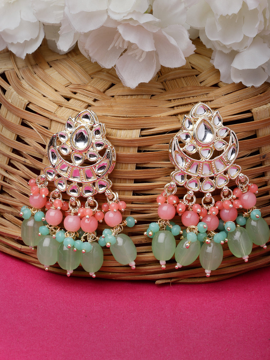Studio Sukkhi Ethnic Gold Plated Kundan Studded Multicolor Dangle & Drop Earrings For Women And Girls E105778