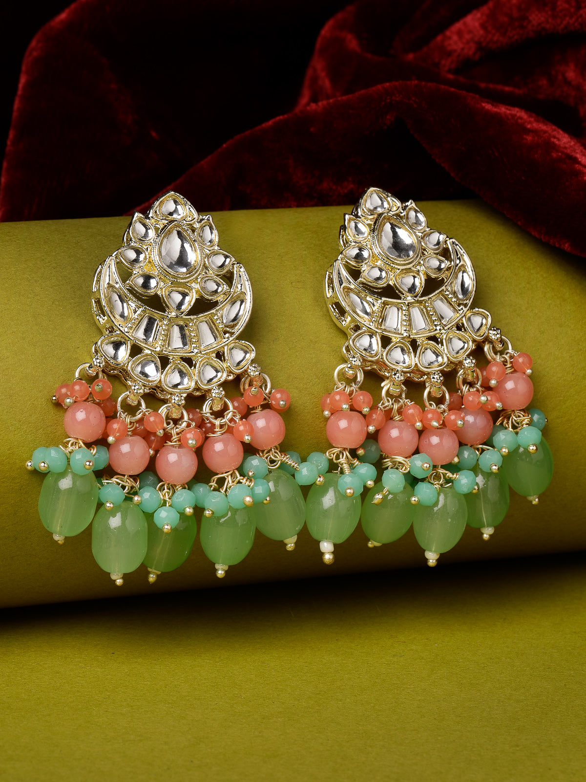 Studio Sukkhi Ethnic Gold Plated Kundan Studded Multicolor Dangle & Drop Earrings For Women And Girls E105778