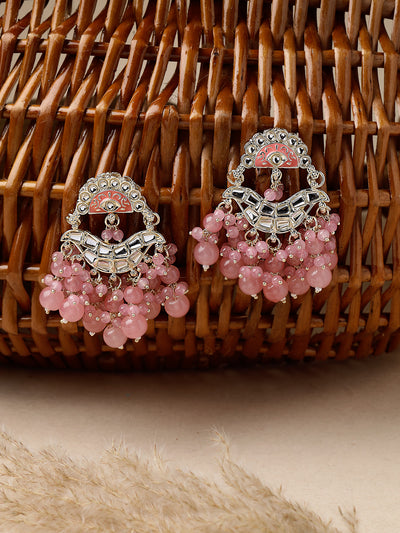 Studio Sukkhi Pretty Fashionable Gold Plated Kundan With Pink Meenakari Dangle Drop Earrings For Women And Girls E105779