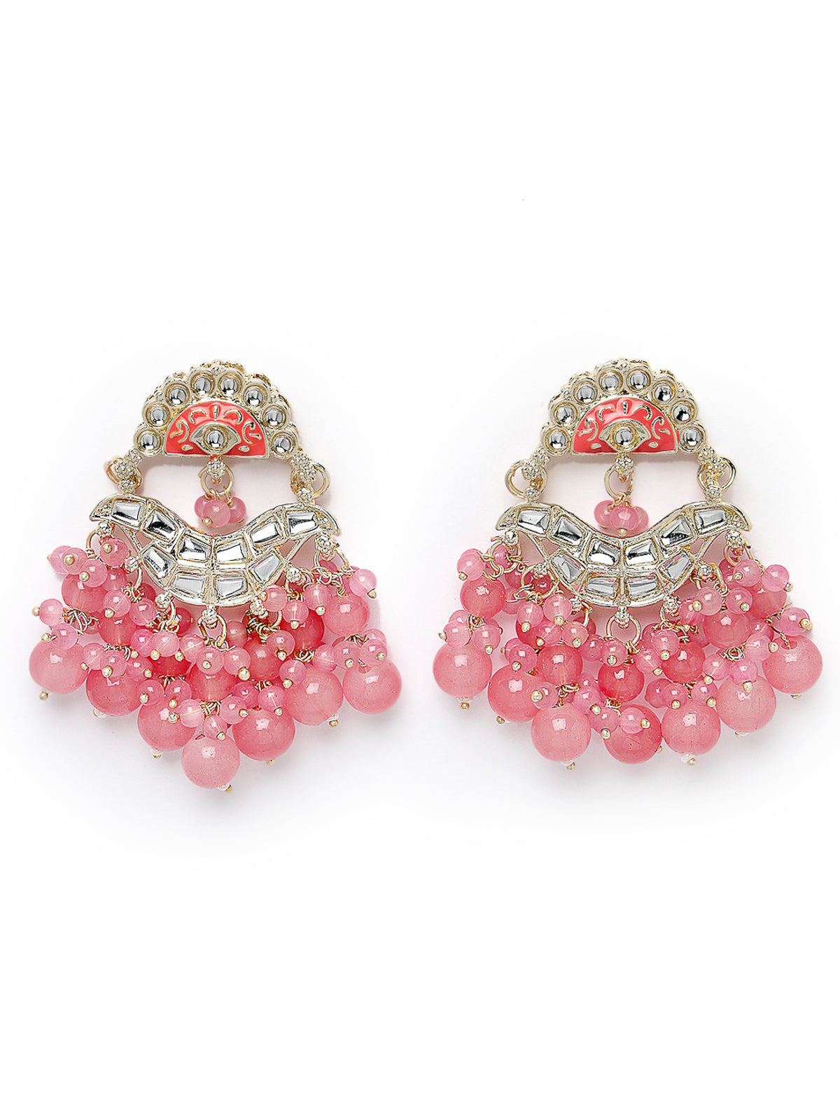 Studio Sukkhi Pretty Fashionable Gold Plated Kundan With Pink Meenakari Dangle Drop Earrings For Women And Girls E105779