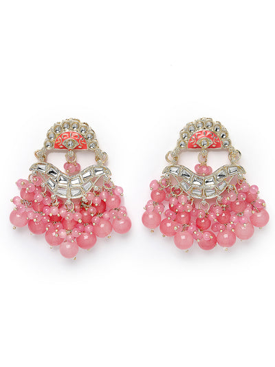 Studio Sukkhi Pretty Fashionable Gold Plated Kundan With Pink Meenakari Dangle Drop Earrings For Women And Girls E105779
