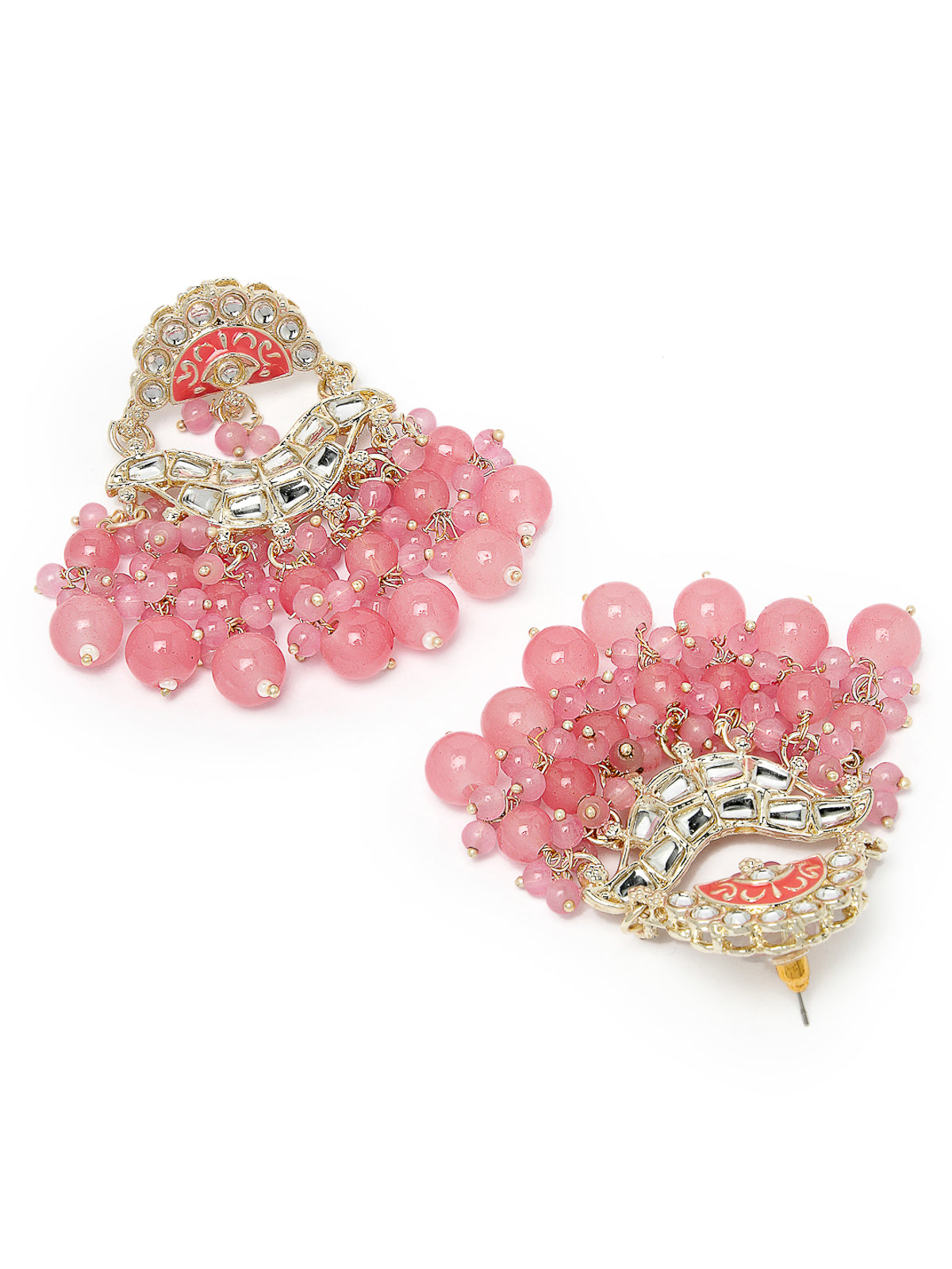 Studio Sukkhi Pretty Fashionable Gold Plated Kundan With Pink Meenakari Dangle Drop Earrings For Women And Girls E105779