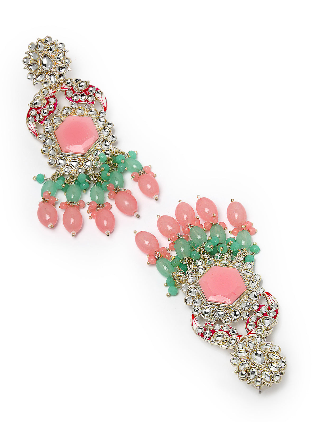 Studio Sukkhi Fashionable Gold Plated Kundan With Meenakari Multicolor Dangle Drop Earrings For Women And Girls E105780