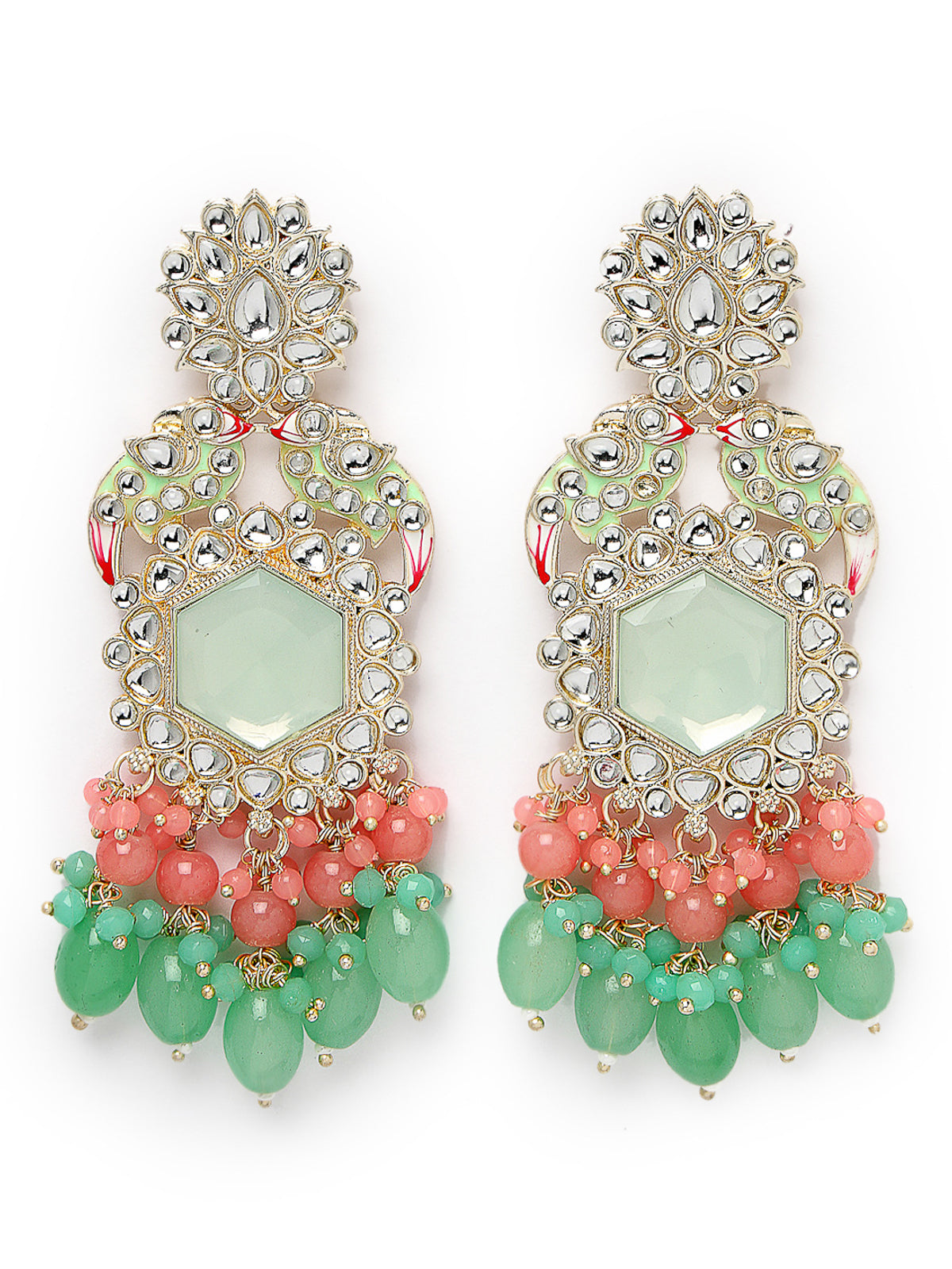 Studio Sukkhi Most Beautiful Gold Plated Kundan With Meenakari Multicolor Dangle Drop Earrings For Women And Girls E105781