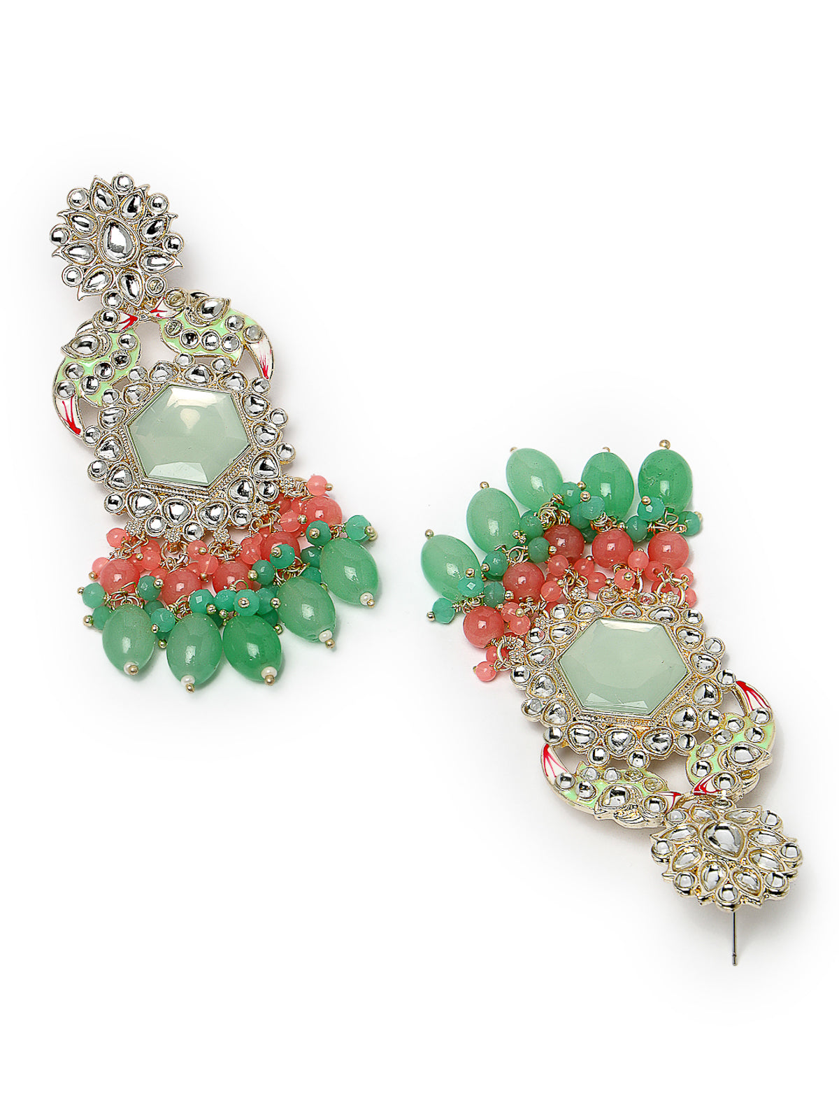 Studio Sukkhi Most Beautiful Gold Plated Kundan With Meenakari Multicolor Dangle Drop Earrings For Women And Girls E105781