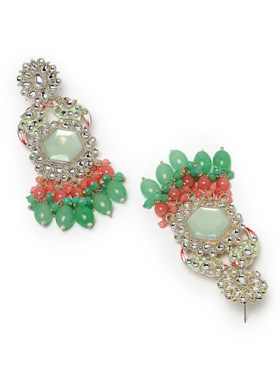 Studio Sukkhi Most Beautiful Gold Plated Kundan With Meenakari Multicolor Dangle Drop Earrings For Women And Girls E105781