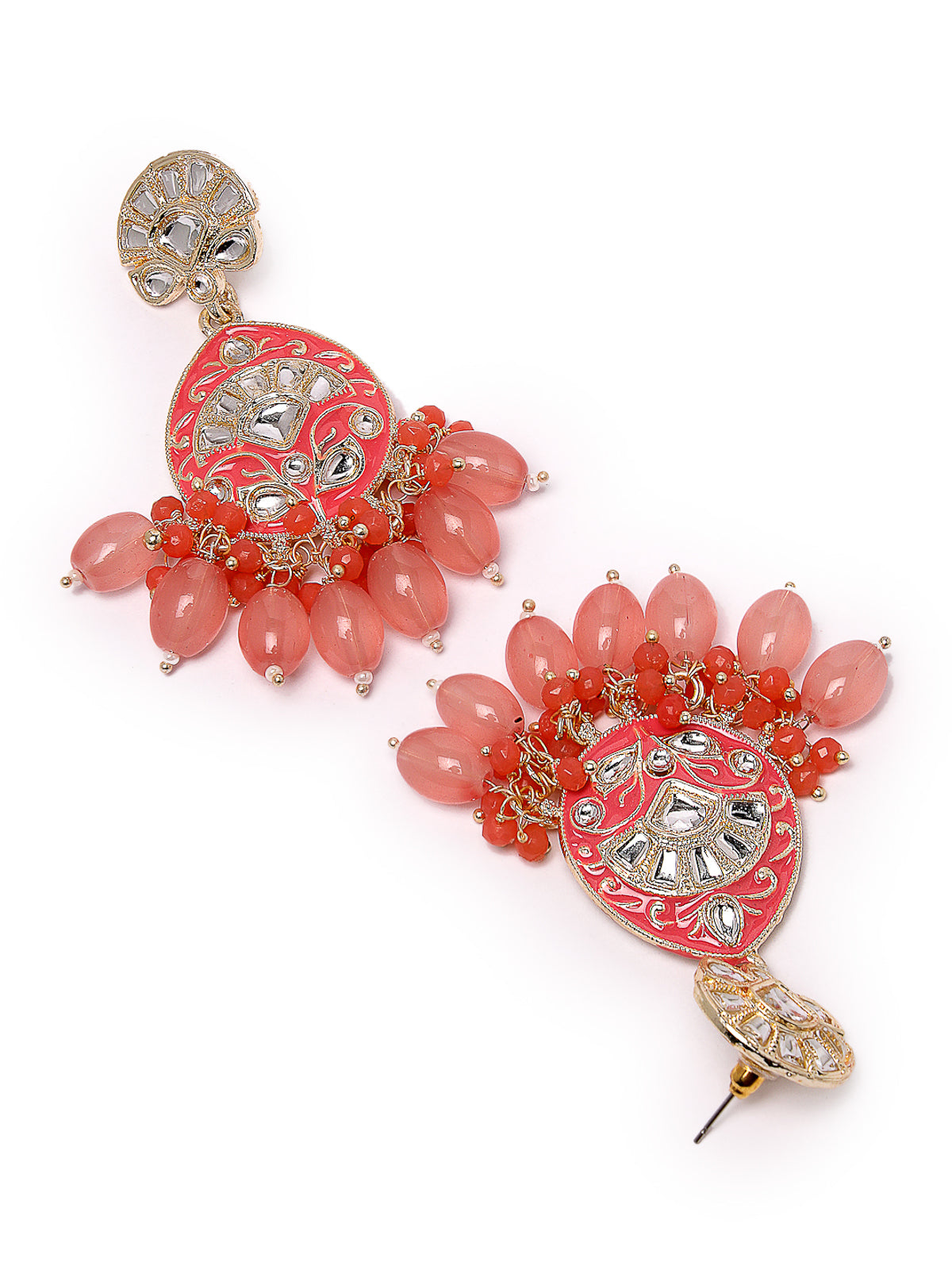 Studio Sukkhi Universal Kundan With Pink Meenakari Gold Plated Dangle Drop Earrings For Women And Girls E105785