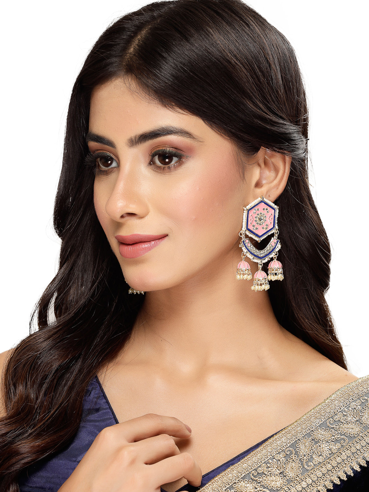 Studio Sukkhi Fashion-Forward Multicolor Meenakari Gold Plated Kundan Jhumki Earrings For Women And Girls E105788