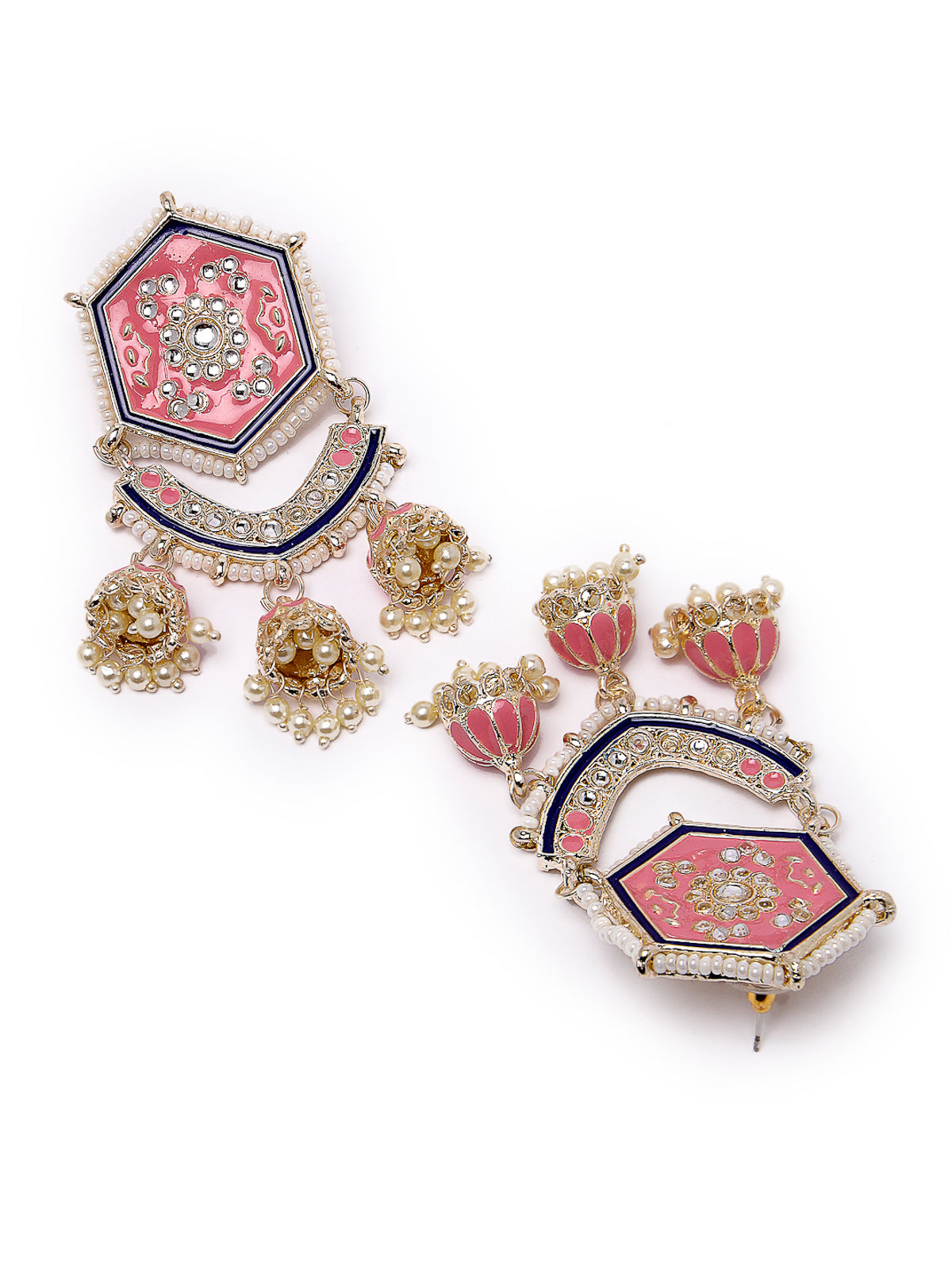 Studio Sukkhi Fashion-Forward Multicolor Meenakari Gold Plated Kundan Jhumki Earrings For Women And Girls E105788