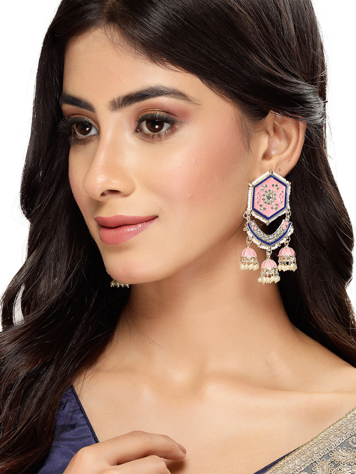 Studio Sukkhi Fashion-Forward Multicolor Meenakari Gold Plated Kundan Jhumki Earrings For Women And Girls E105788