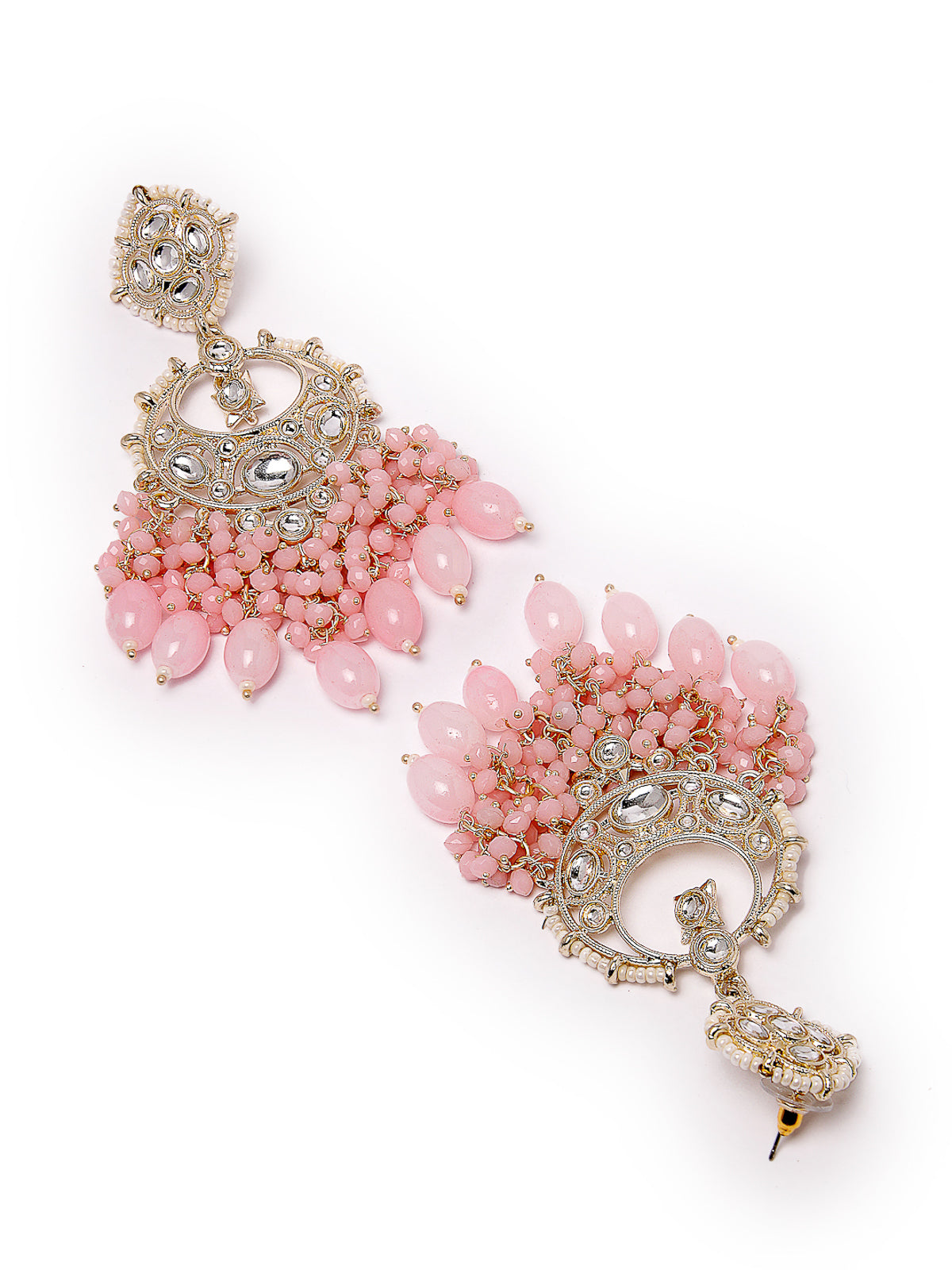 Studio Sukkhi Enchanting Gold Plated Pink Meenakari With Kundan Dangle Drop Earrings For Women And Girls E105789