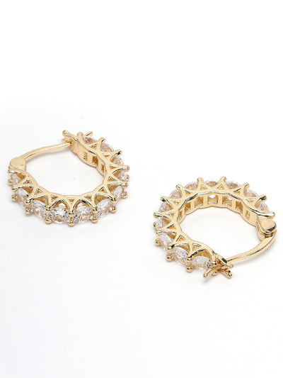 Scintillare by Sukkhi Fancy Fashionable Gold Plated With Crystals Stones Studded Studs Earring for Women & Girls Stylish Fashion|Birthday Gift for Girls & Women Anniversary Gift for Wife|E106546