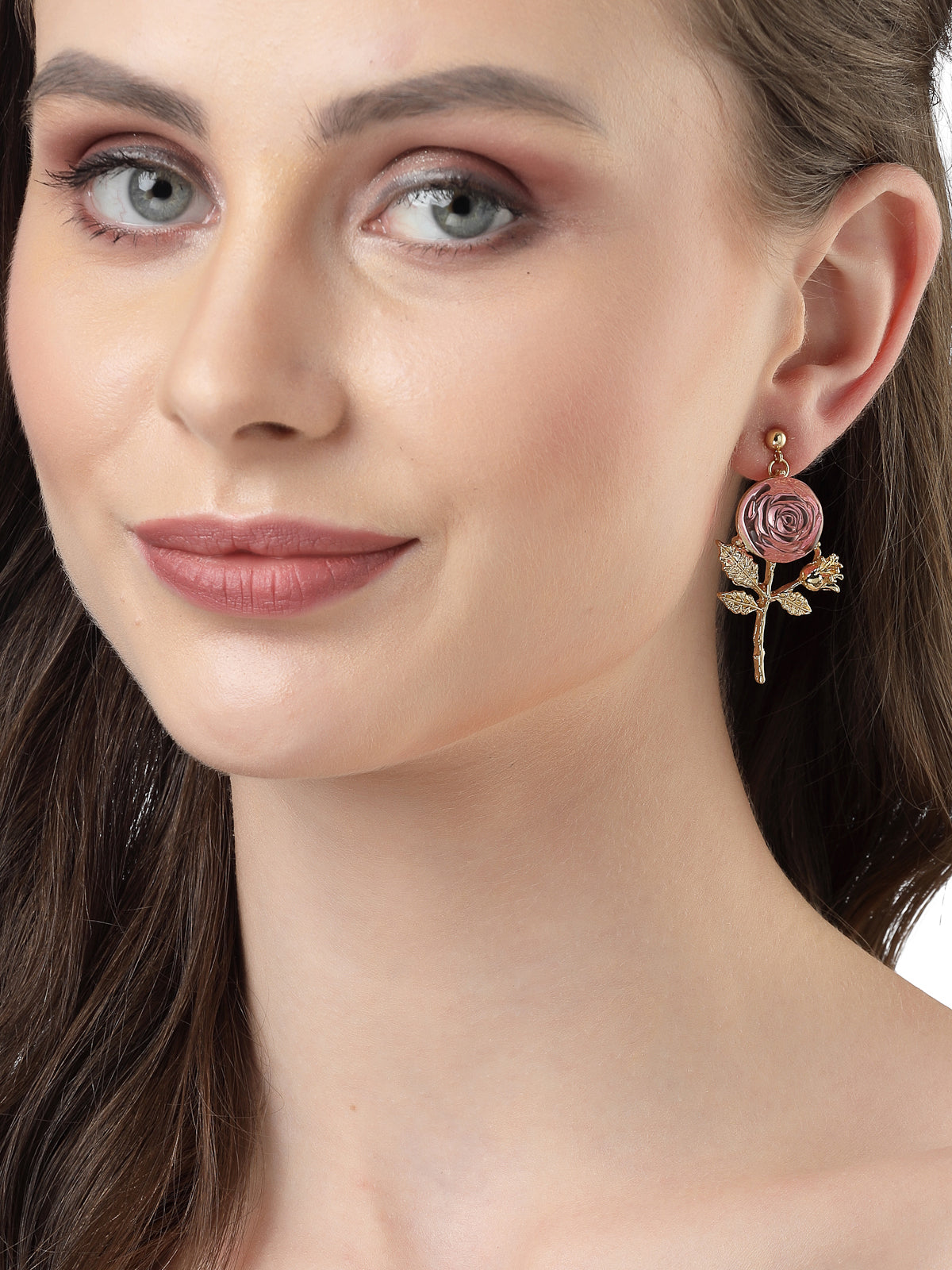 Scintillare by Sukkhi Pretty Pink Floral Gold Plated Crystals Stones Dangler Earring for Women & Girls Stylish Fashion|Birthday Gift for Girls & Women Anniversary Gift for Wife|E106548
