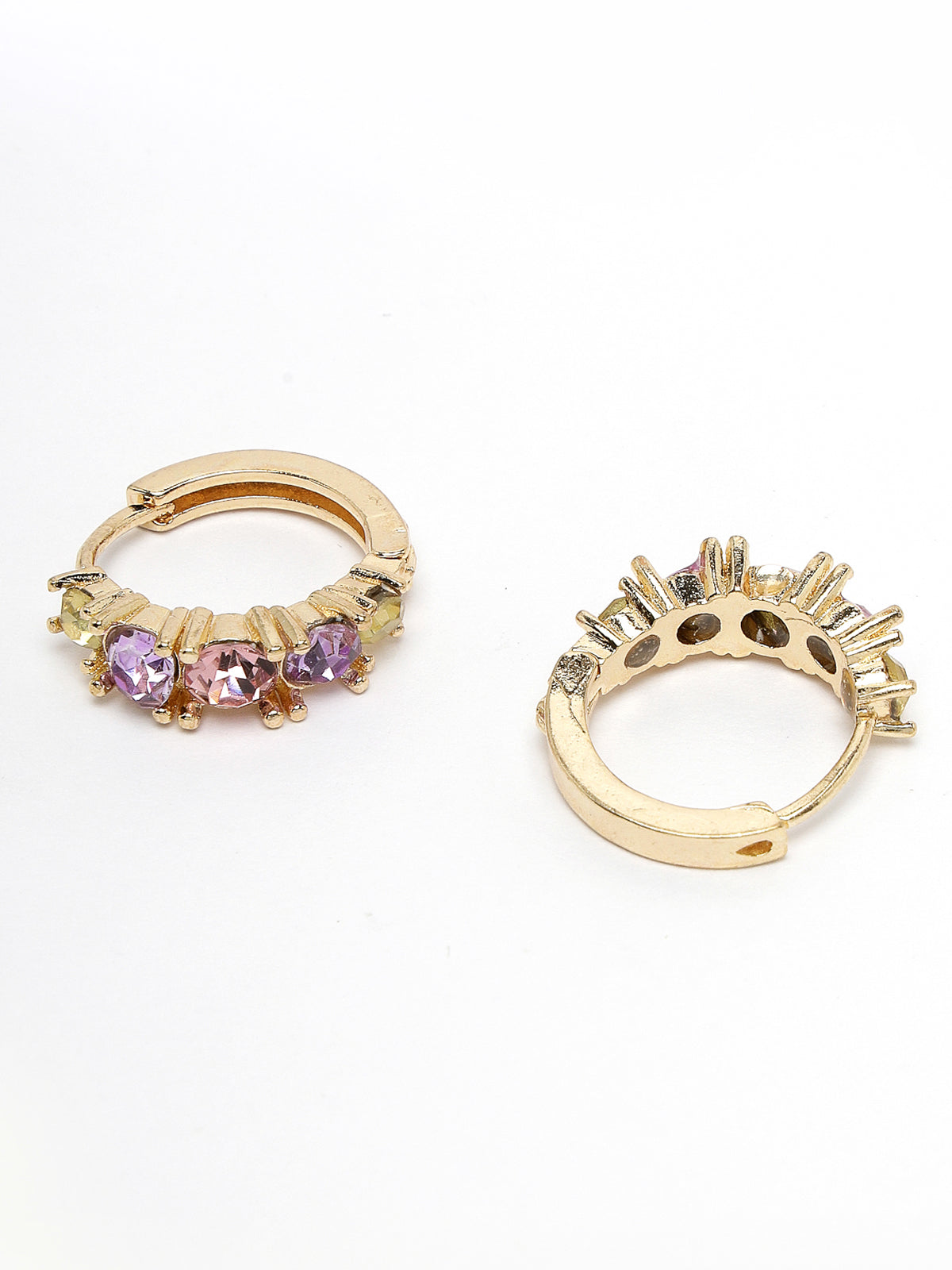 Scintillare by Sukkhi Beautiful Crystals Stones Floral with Gold Plated Western Black Hoop Earring for Women & Girls Stylish Fashion|Birthday Gift for Girls & Women Anniversary Gift for Wife|E106553