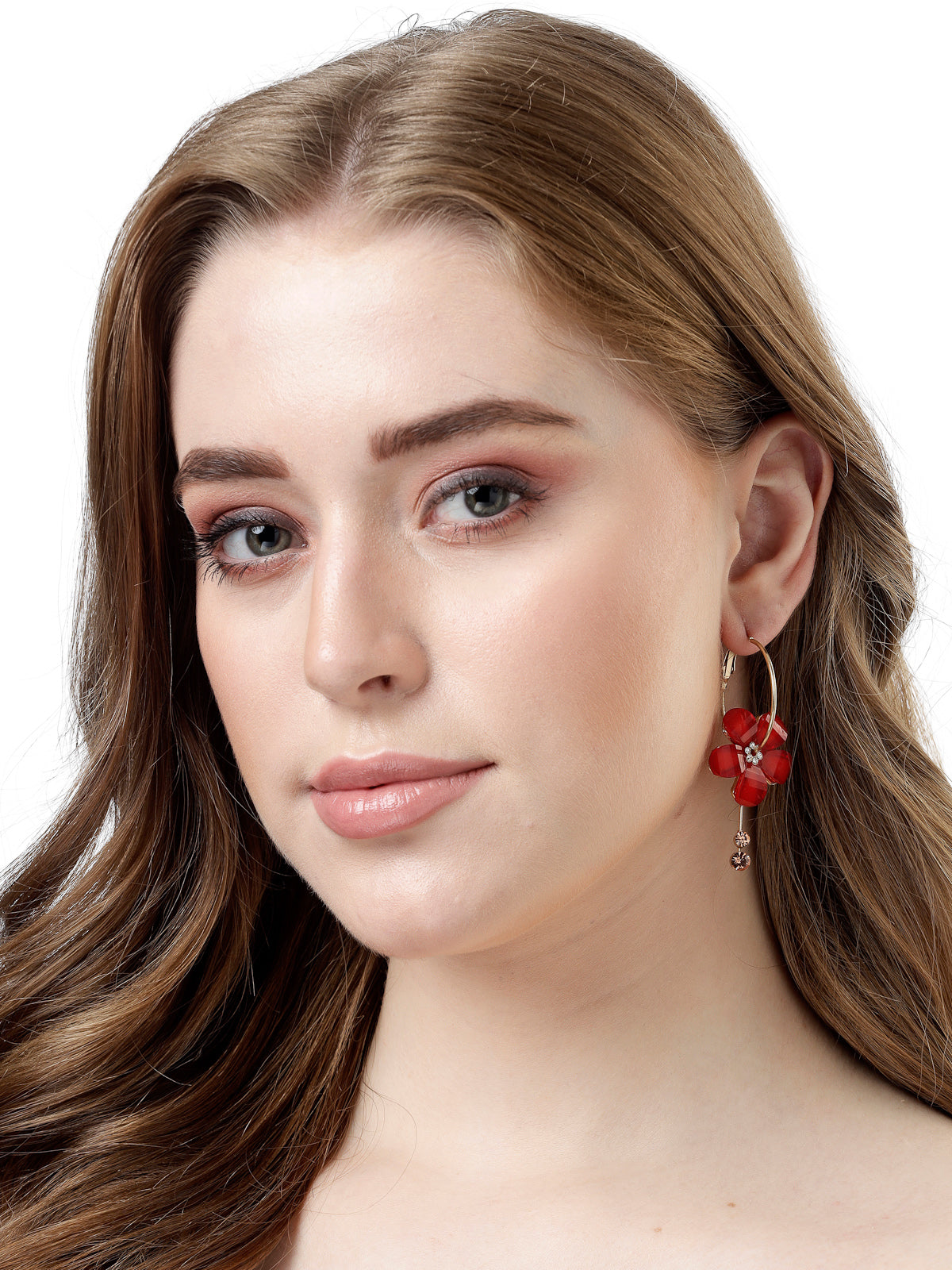 Scintillare by Sukkhi Valentine Gifts Collection Latest Stylish Rose Gold Plated Crystals Multicolor Bali Hoop Earring Stylish Fashion|Birthday Gift for Girls & Women Anniversary Gift for Wife|E106558