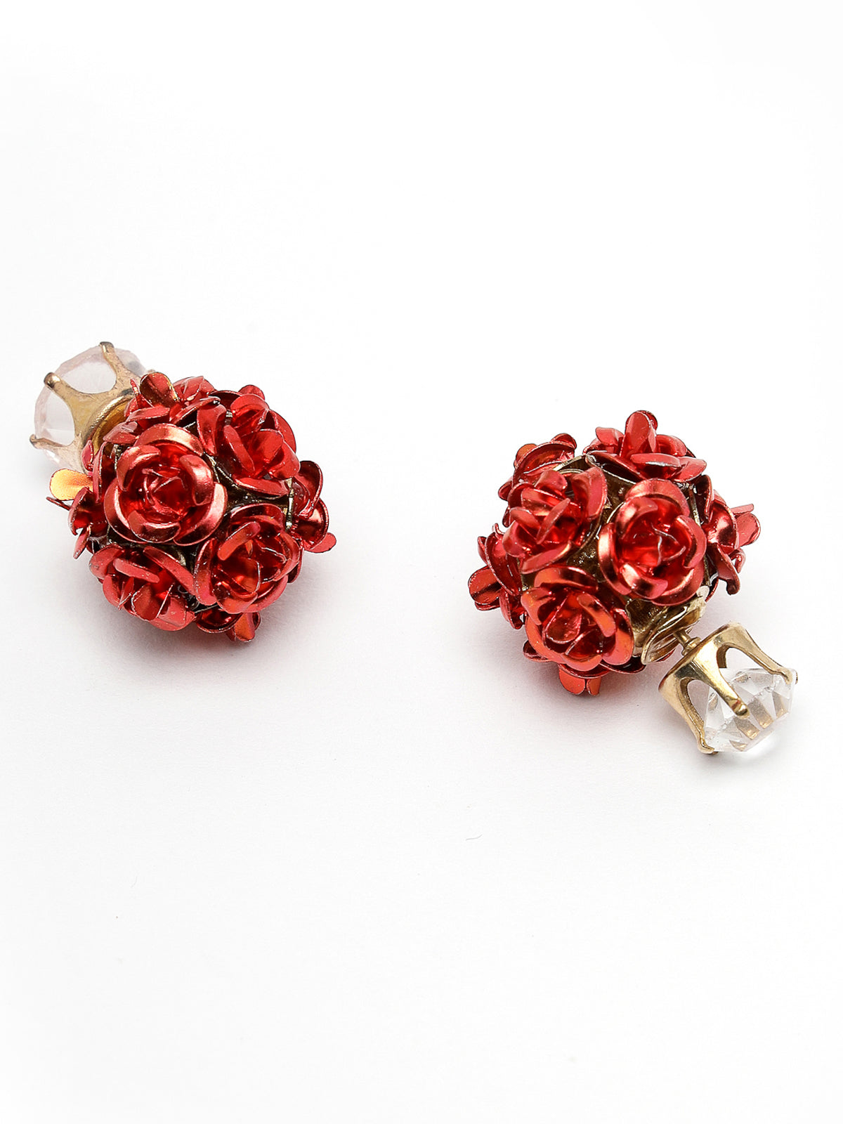 Scintillare by Sukkhi Valentine Gifts Collection Love-Inspired Red Heart Crystals Rose Gold Plated Bali Hoop Earring|Stylish Fashion|Birthday Gift for Girls & Women Anniversary Gift for Wife|E106557