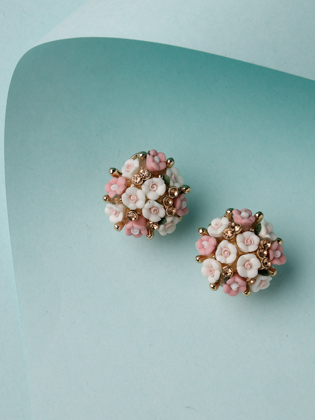 Scintillare by Sukkhi Pretty Rose Gold Plated & Crystals Stones Multicolor Rose Floral Stud Earring for Women & Girls Stylish Fashion|Birthday Gift for Girls & Women Anniversary Gift for Wife|E106556