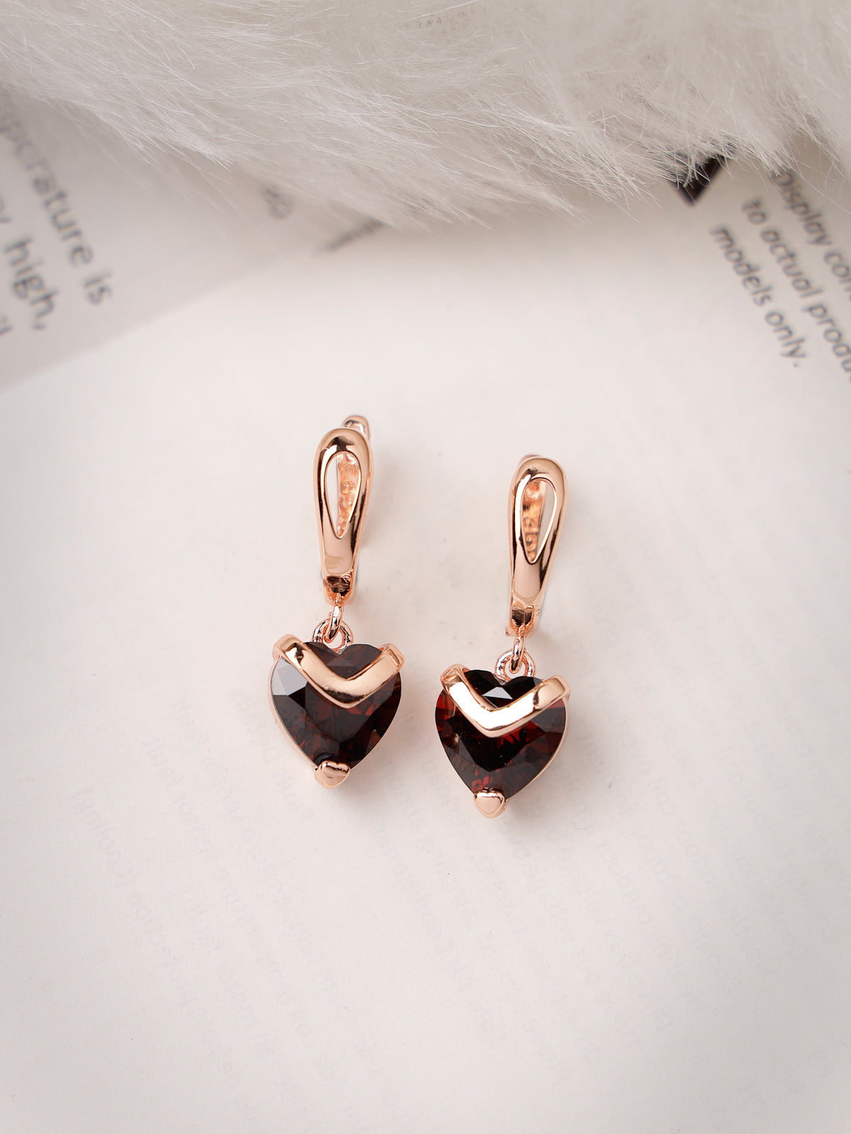 Scintillare by Sukkhi Valentine Gifts Collection Love-Inspired Red Heart Crystals Rose Gold Plated Bali Hoop Earring|Stylish Fashion|Birthday Gift for Girls & Women Anniversary Gift for Wife|E106557