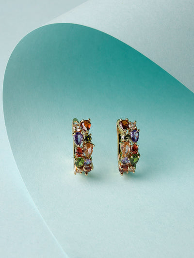 Scintillare by Sukkhi Classic Gold Plated Red Green Crystals Drop Earring for Women & Girls Stylish Fashion|Birthday Gift for Girls & Women Anniversary Gift for Wife|E106560