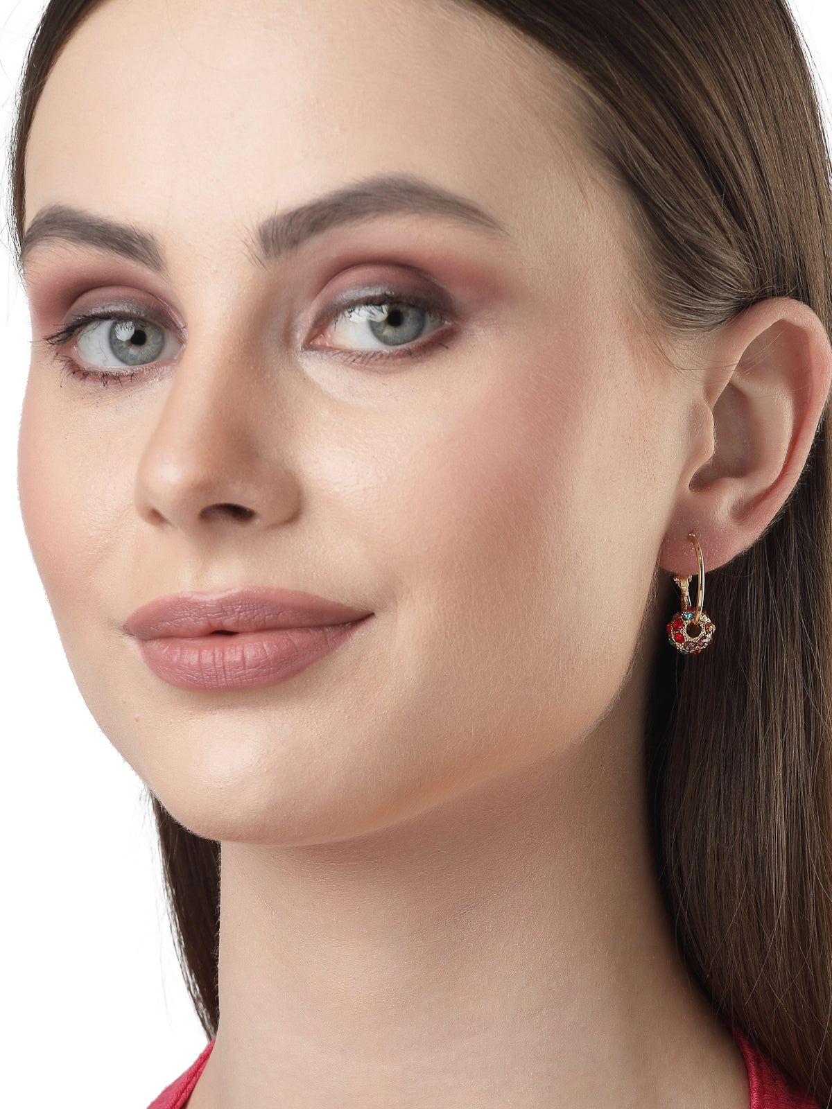 Scintillare by Sukkhi Casual Style Gold Plated Multicolor Crystals Stones Bali Hoop Earring for Women & Girls Stylish Fashion|Birthday Gift for Girls & Women Anniversary Gift for Wife|E106561