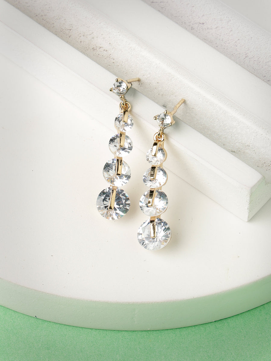 Scintillare by Sukkhi Attractive American Diamonds With Gold Plated Dangler Earring for Women & Girls Stylish Fashion|Birthday Gift for Girls & Women Anniversary Gift for Wife|E106671