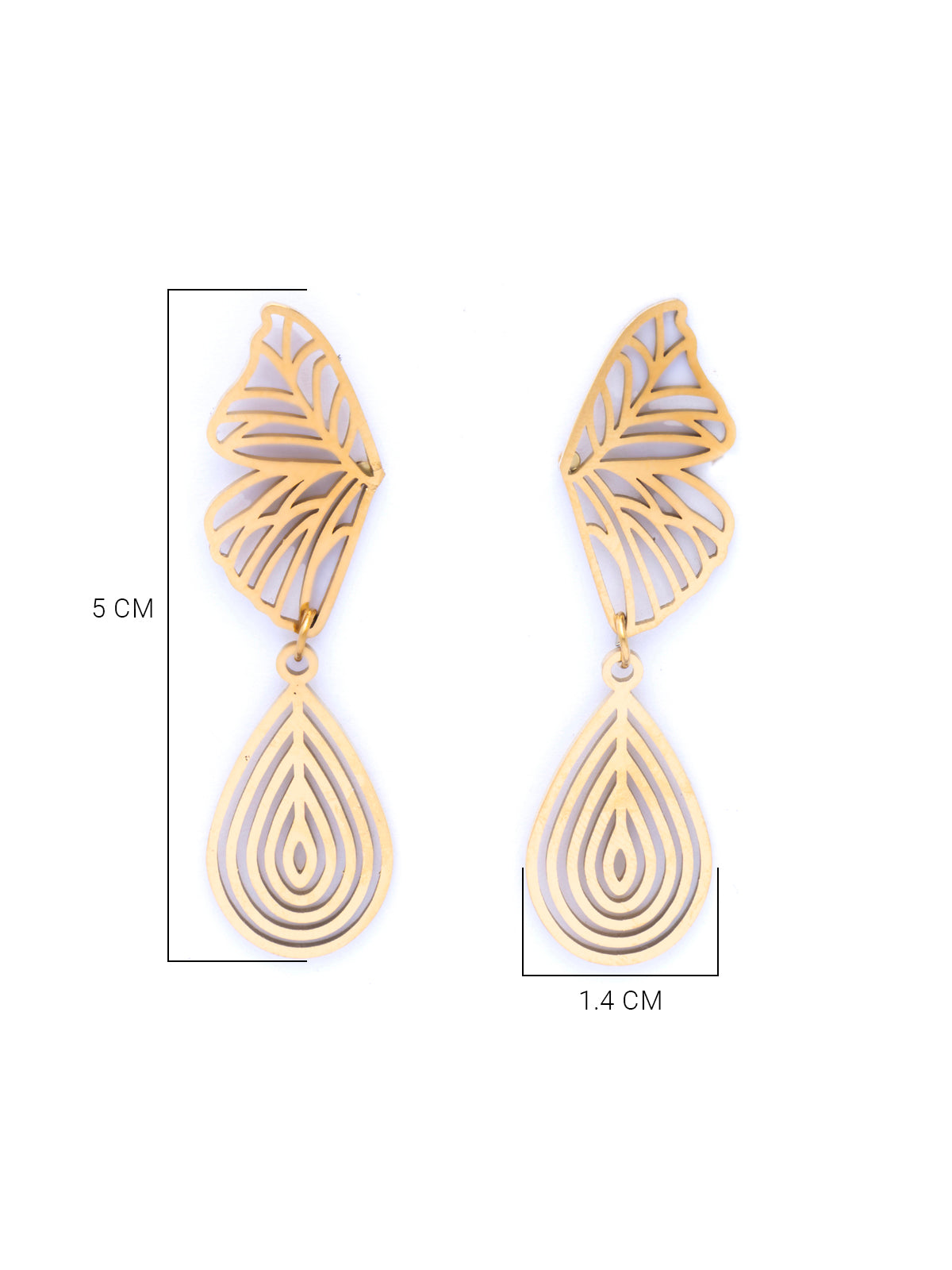 Scintillare By Sukkhi Latest Stylish 18kGold Plated with Stainless Steel Butterfly Dangler Earring Jewellery for Women & Girls|Anti Tarnish Jewellery|Gifts for Wife Girlfriend Mother Sister|E107000