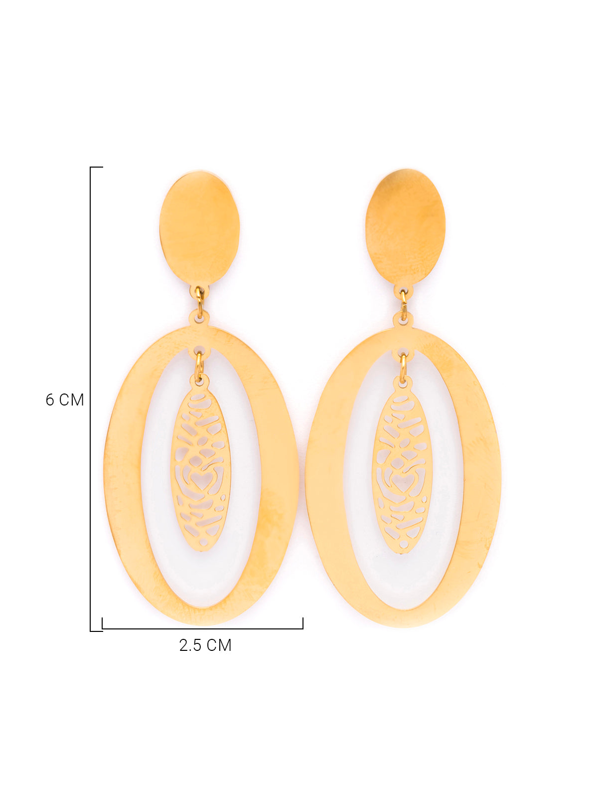 Scintillare By Sukkhi Most Beautiful 18kGold Plated with Stainless Steel Oval Dangler Earring Jewellery for Women & Girls|Anti Tarnish Jewellery|Gifts for Wife Girlfriend Mother Sister|E107004