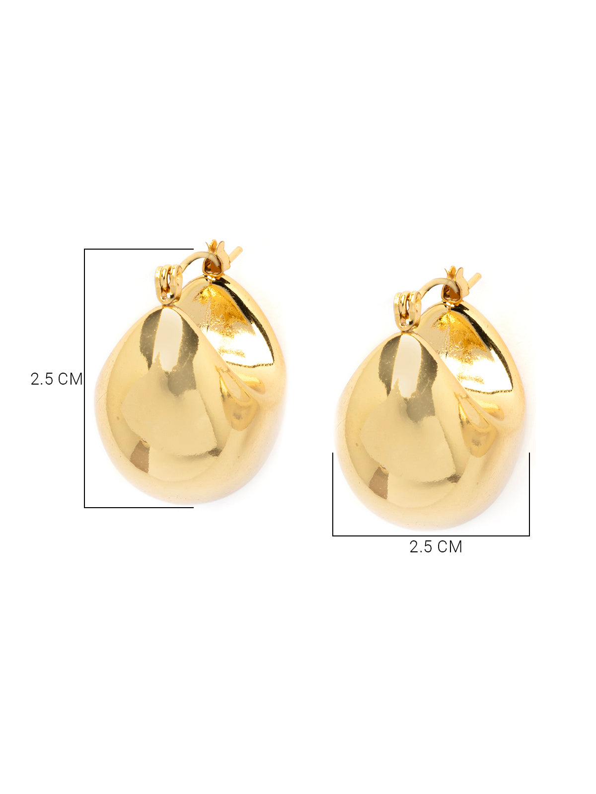 Scintillare By Sukkhi Chunky Golden Dainty 18kGold Plated with Stainless Steel Hoop Bali Korean Fashion Earring Jewellery for Women|Anti Tarnish Jewellery|Gifts for Wife Girlfriend Mother|E107031