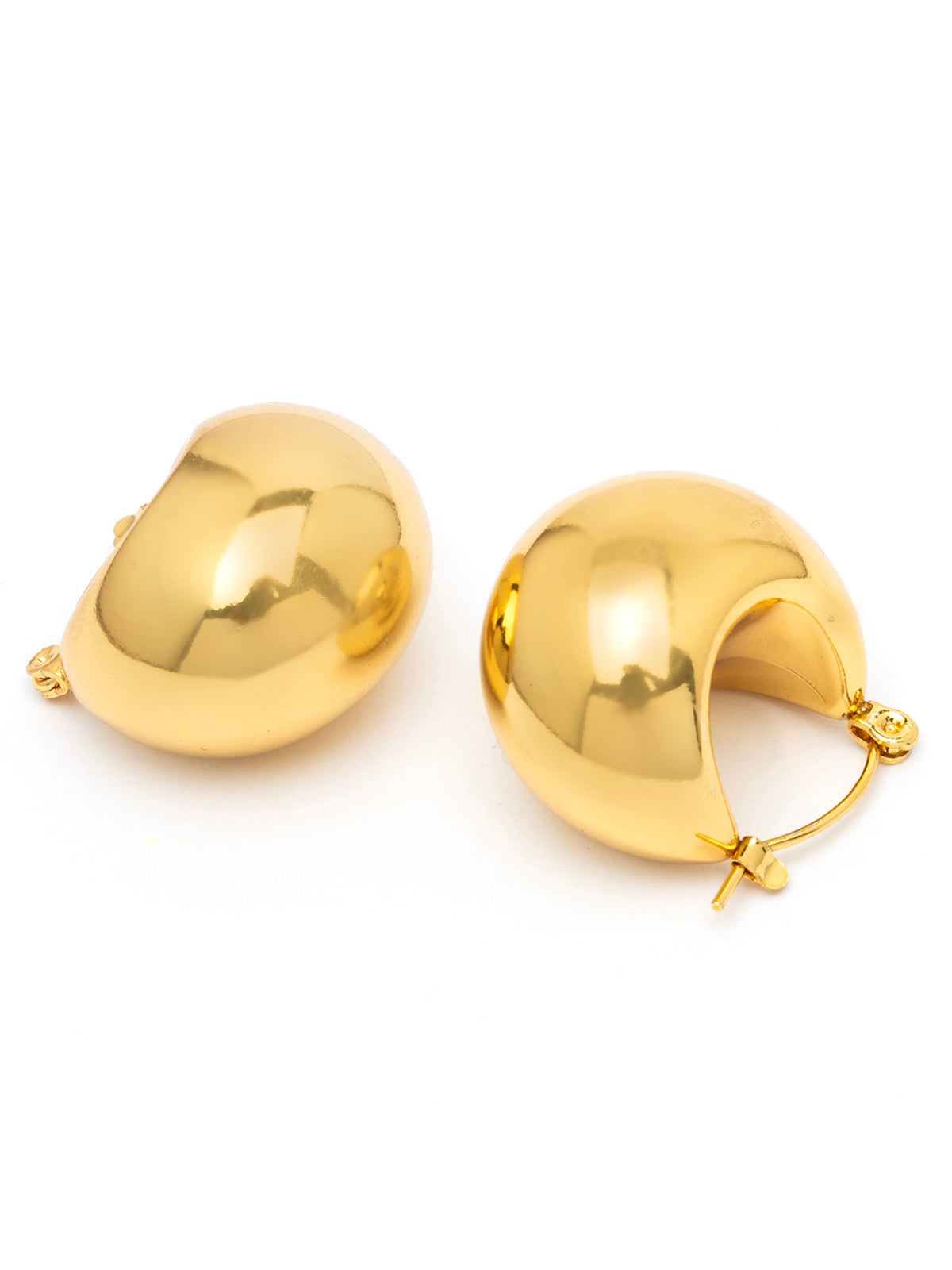 Scintillare By Sukkhi Chunky Golden Dainty 18kGold Plated with Stainless Steel Hoop Bali Korean Fashion Earring Jewellery for Women|Anti Tarnish Jewellery|Gifts for Wife Girlfriend Mother|E107031