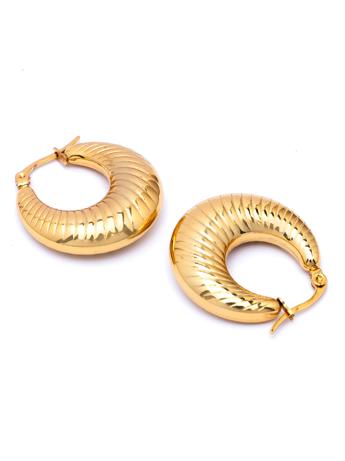 Scintillare By Sukkhi Classy Style 18kGold Plated with Stainless Steel Hoop Bali Korean Fashion Earring Jewellery for Women&Girls|Anti Tarnish Jewellery|Gifts for Wife Girlfriend Mother Sister|E107032