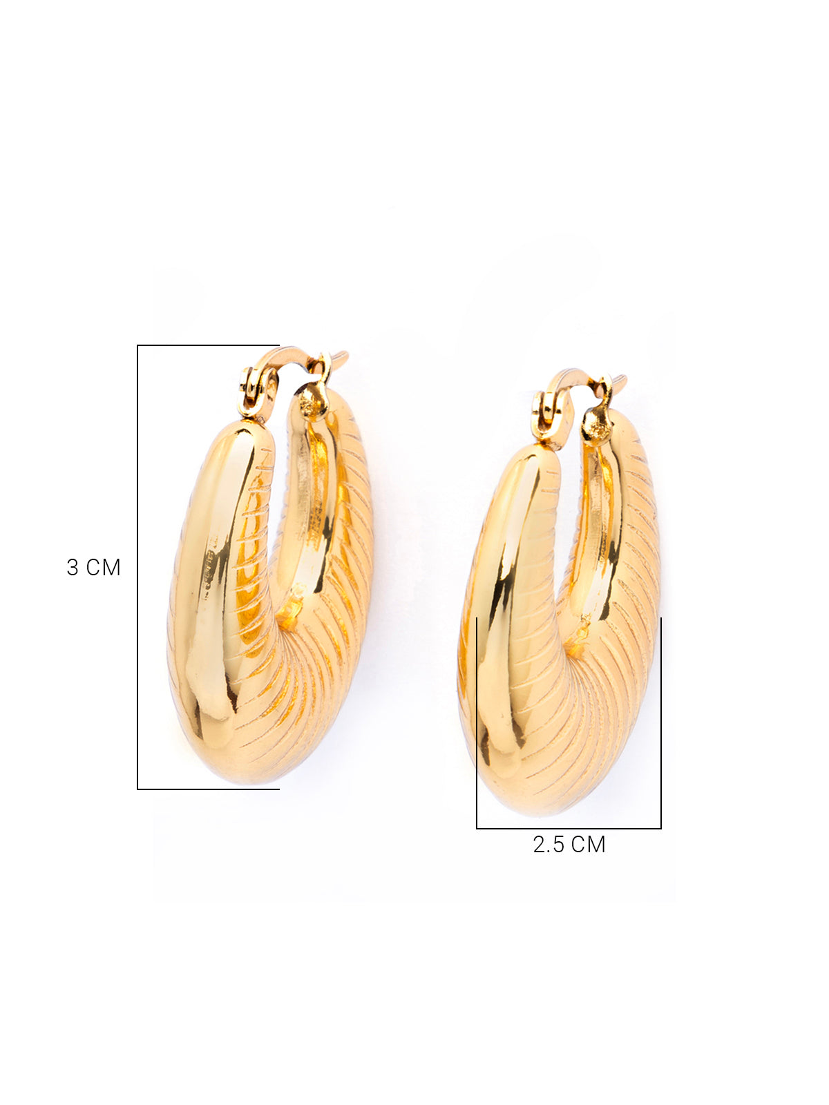 Scintillare By Sukkhi Classy Style 18kGold Plated with Stainless Steel Hoop Bali Korean Fashion Earring Jewellery for Women&Girls|Anti Tarnish Jewellery|Gifts for Wife Girlfriend Mother Sister|E107032