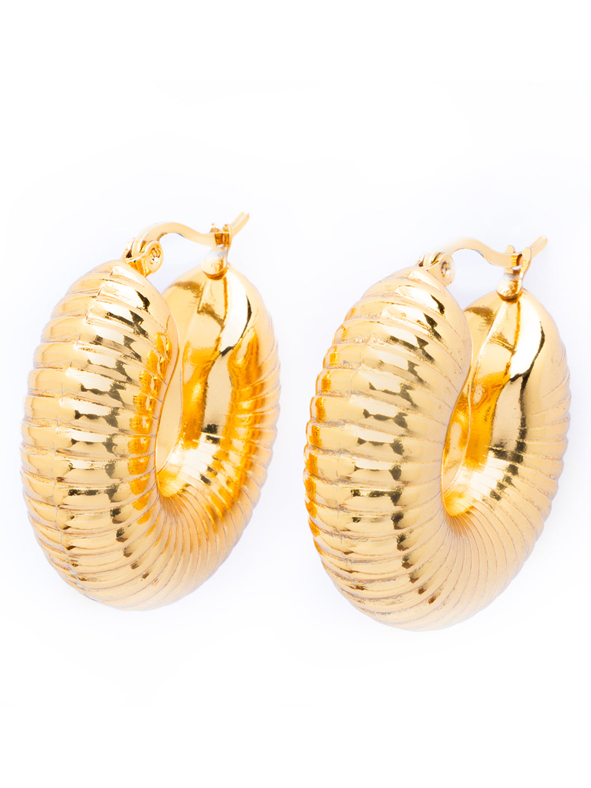 Scintillare By Sukkhi New Fashionable 18kGold Plated with Stainless Steel Hoop Bali Korean Fashion Earring Jewellery for Women&Girls|Anti Tarnish Jewellery|Gifts for Wife Girlfriend Mother|E107033