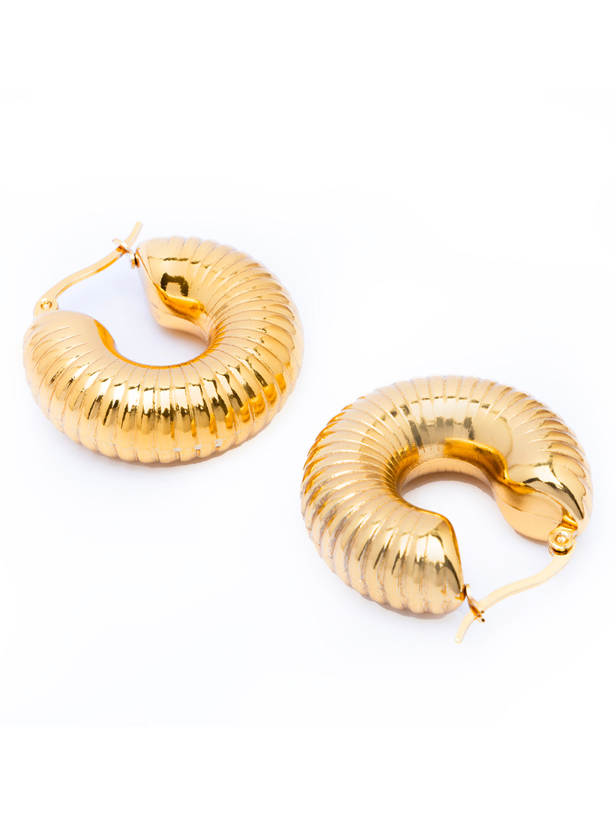Scintillare By Sukkhi New Fashionable 18kGold Plated with Stainless Steel Hoop Bali Korean Fashion Earring Jewellery for Women&Girls|Anti Tarnish Jewellery|Gifts for Wife Girlfriend Mother|E107033