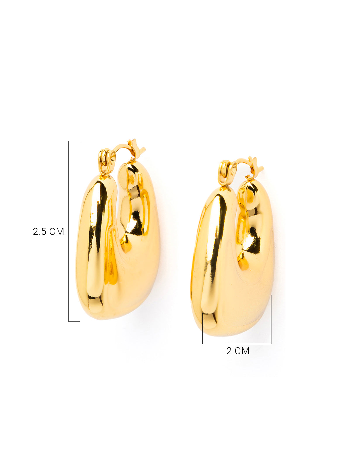 Scintillare By Sukkhi Chunky Golden Stainless Steel Small Hoop Bali Korean Fashion Earring Jewellery for Women & Girls|Anti Tarnish Jewellery|Gifts for Wife Girlfriend Mother Sister|E107034