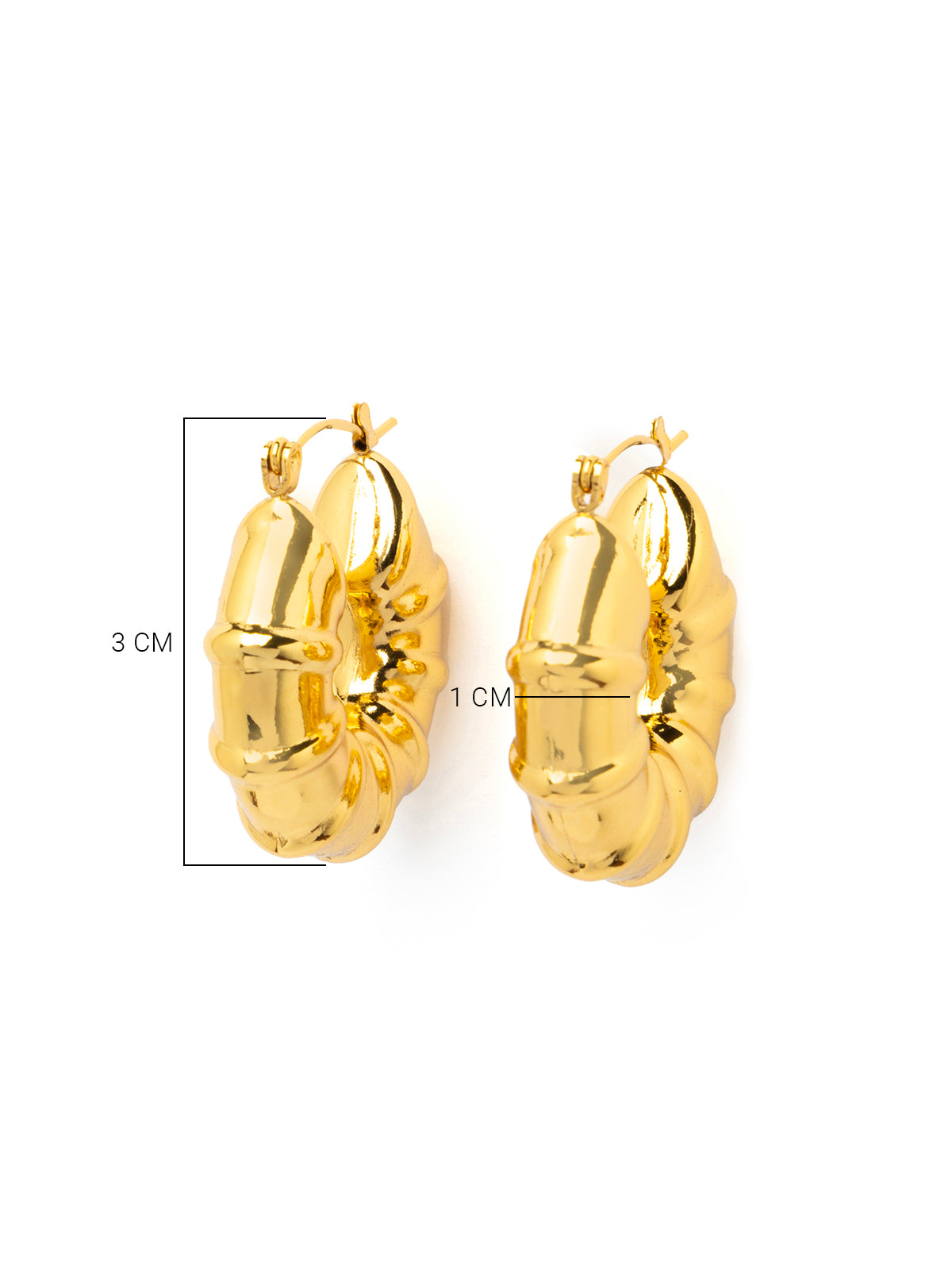 Scintillare By Sukkhi Unique 18k Gold Plated with Stainless Steel Small Hoop Bali Korean Fashion Earring Jewellery for Women & Girls|Anti Tarnish Jewellery|Gifts for Wife Girlfriend Mother|E107036