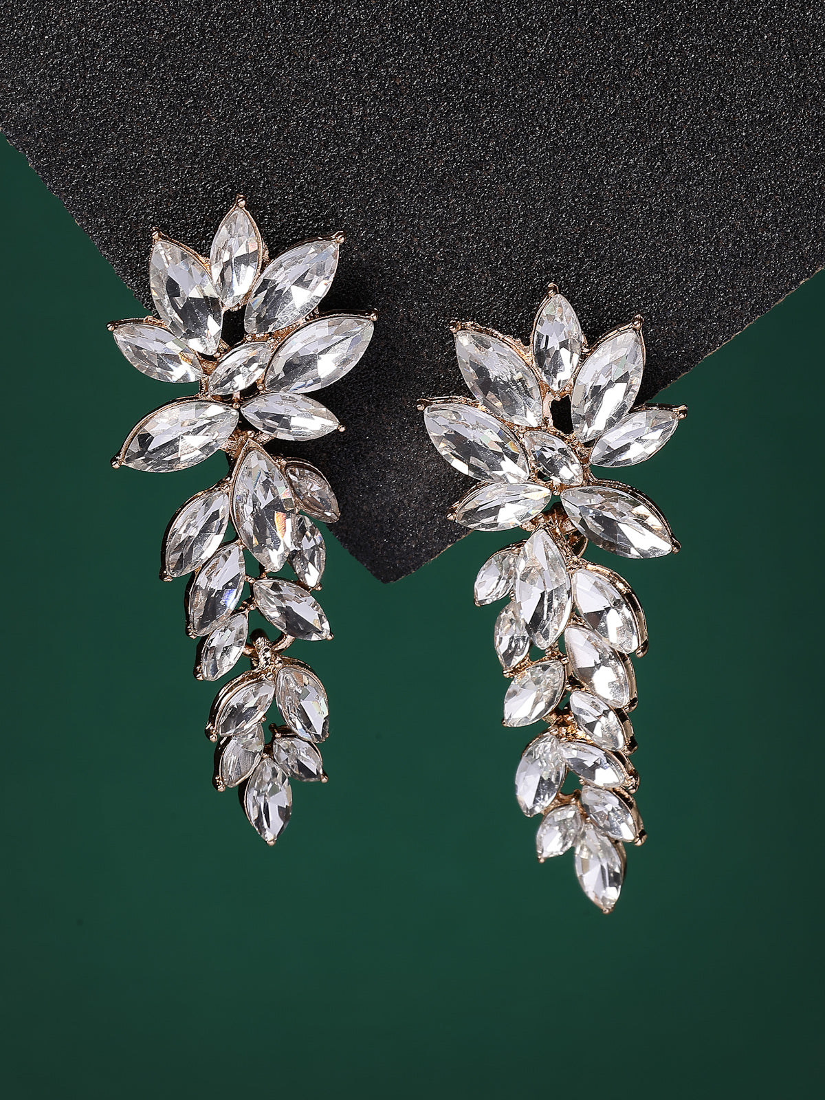 Scintillare By Sukkhi Golden Crystal Shimmering White Drop Dangler Long Earrings for Women & Girls|Pair of 1|Gifts for Wife Girlfriend Mother Sister|E107221