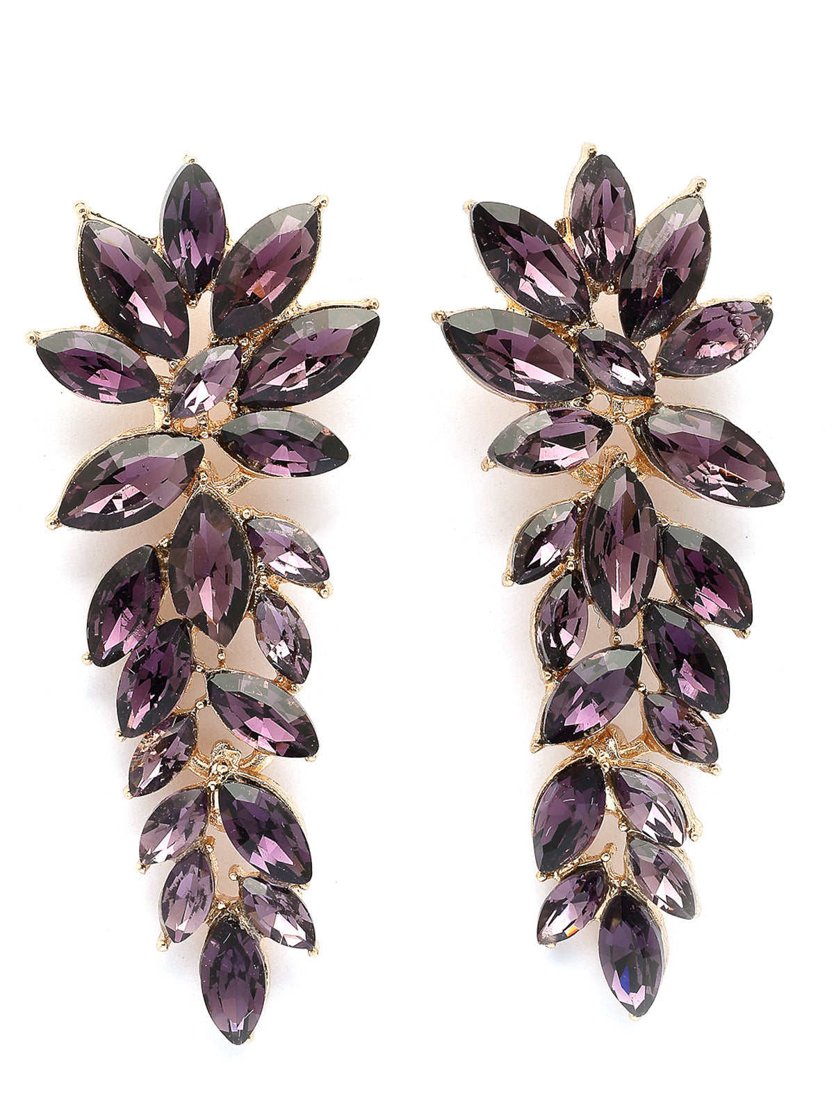 Scintillare By Sukkhi Golden Crystal Shimmering Purple Drop Dangler Long Earrings for Women & Girls|Pair of 1|Gifts for Wife Girlfriend Mother Sister|E107224