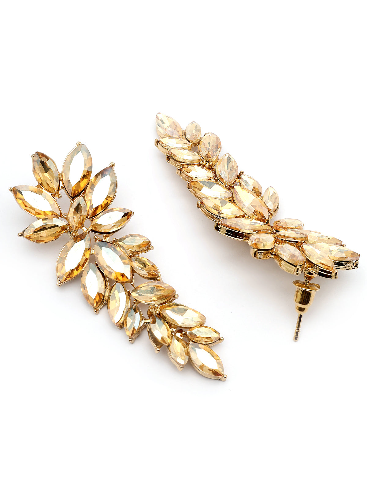 Scintillare By Sukkhi Golden Crystal Shimmering Champagne Drop Dangler Long Earrings for Women & Girls|Pair of 1|Gifts for Wife Girlfriend Mother Sister|E107225