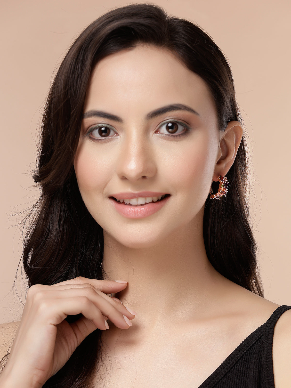 Scintillare By Sukkhi Sparkling Martini Crystal Studded Gold Plated Multicolor Earrings for Women & Girls|Pair of 1|Jewellery Gifts for Wife Girlfriend Mother Sister|E107233