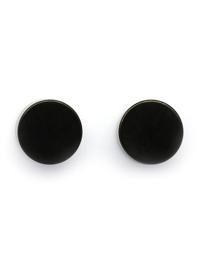 Scintillare By Sukkhi Latest Stylish Magnetic Non Piercing Stainless Steel Dark Moon Studs Earring for Men & Boys|Earring for Women|Pair of 1|E107235
