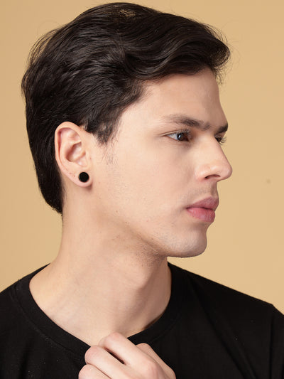 Scintillare By Sukkhi Latest Stylish Magnetic Non Piercing Stainless Steel Dark Moon Studs Earring for Men & Boys|Earring for Women|Pair of 1|E107235